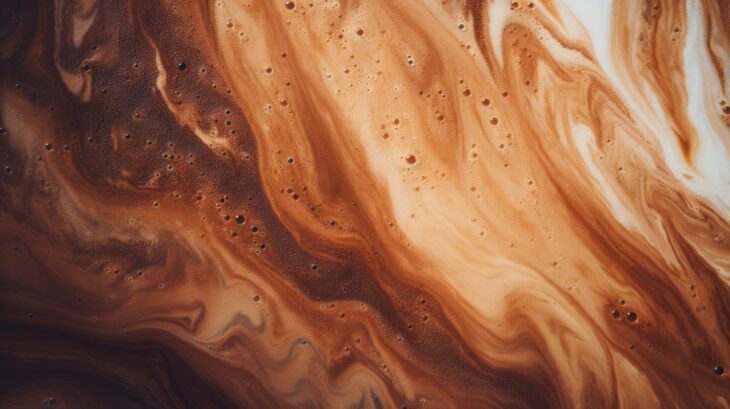 Cappuccino and milk foam close up view.